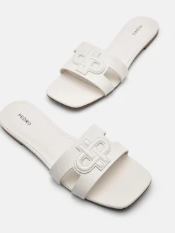 Leather Slip-On Sandals - Chalk