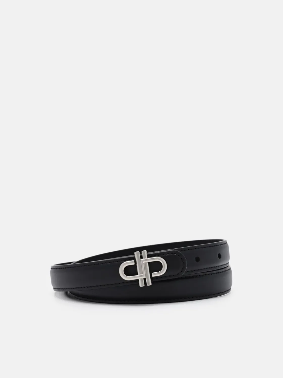 Leather Tang Belt - Black