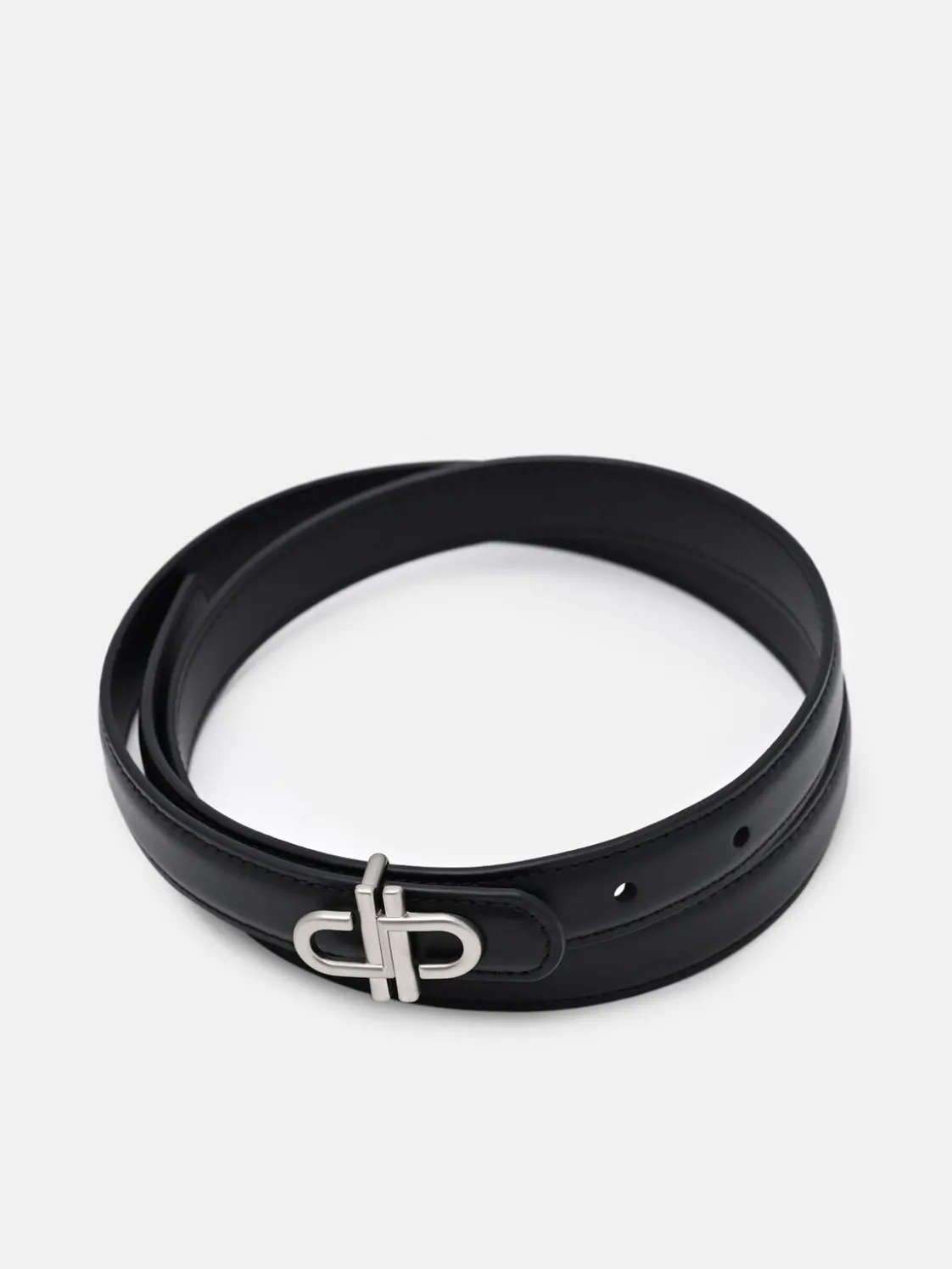 Leather Tang Belt - Black