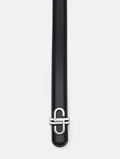 Leather Tang Belt - Black