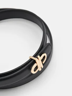 Leather Tang Belt - Black