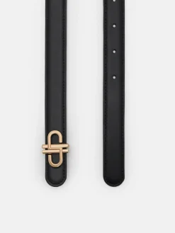 Leather Tang Belt - Black