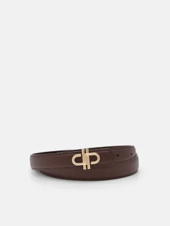 Leather Tang Belt - Dark Brown