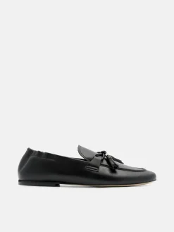 Leather Tassel Loafers - Black