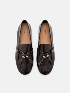Leather Tassel Loafers - Dark Brown
