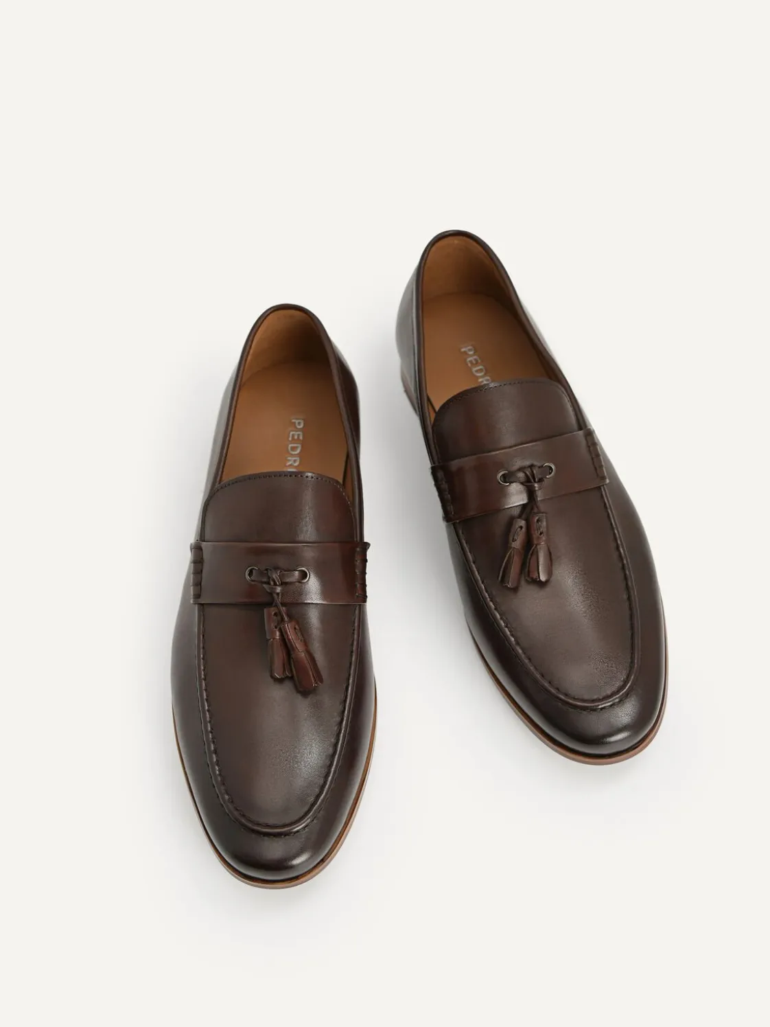 Leather Tasselled Loafers - Dark Brown