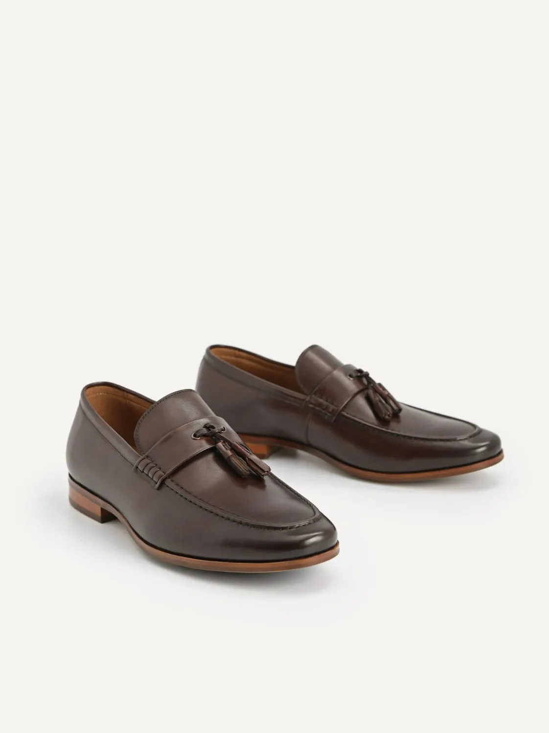 Leather Tasselled Loafers - Dark Brown