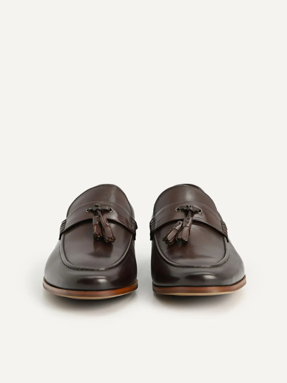 Leather Tasselled Loafers - Dark Brown