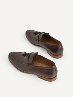 Leather Tasselled Loafers - Dark Brown