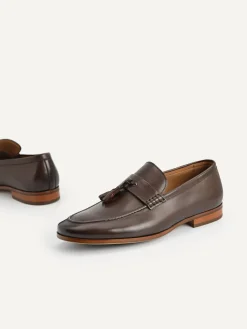 Leather Tasselled Loafers - Dark Brown