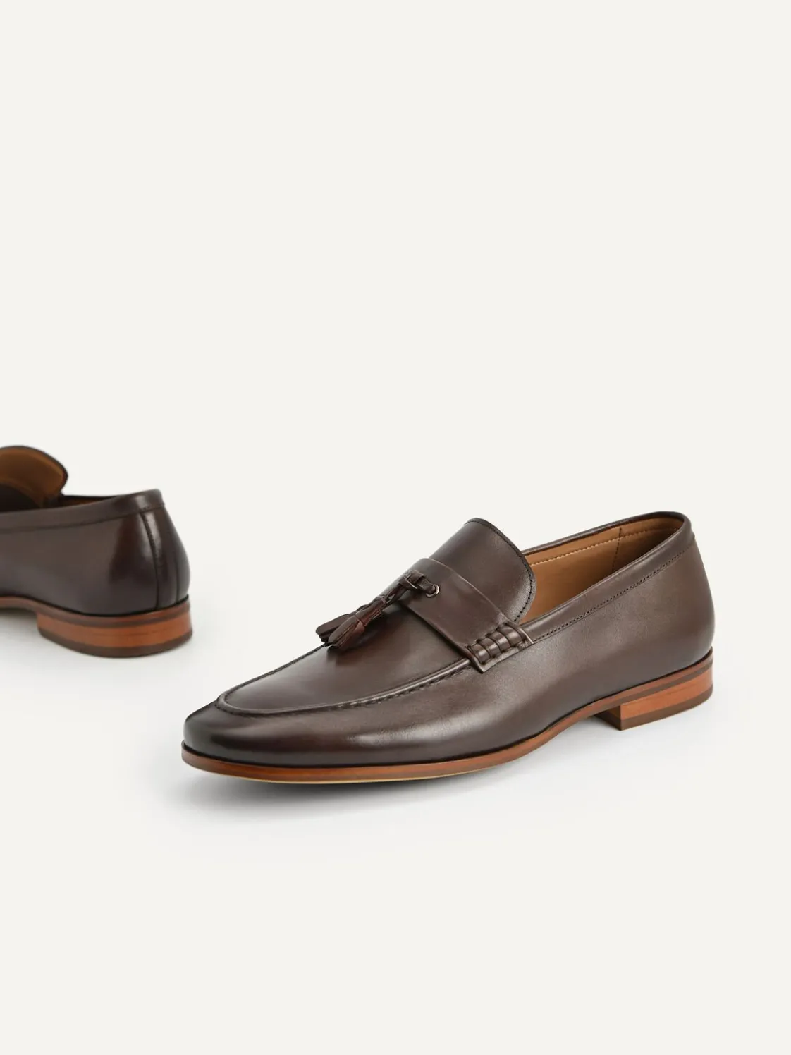 Leather Tasselled Loafers - Dark Brown