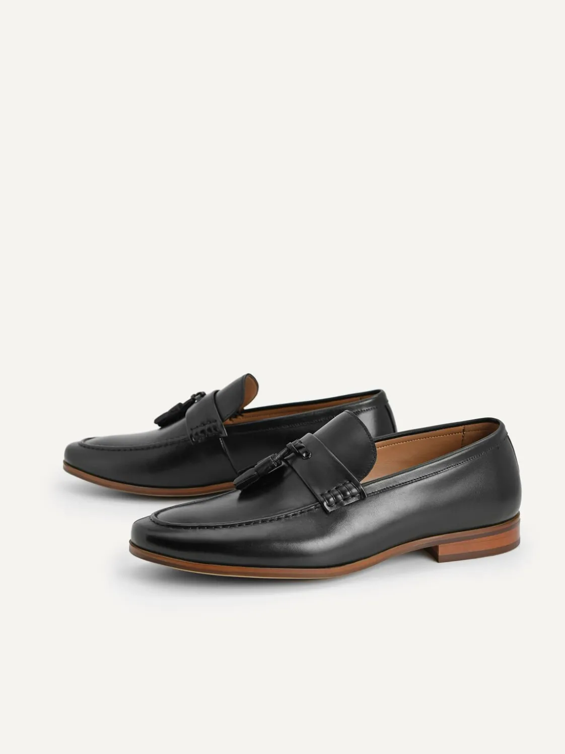 Leather Tasselled Loafers - Black