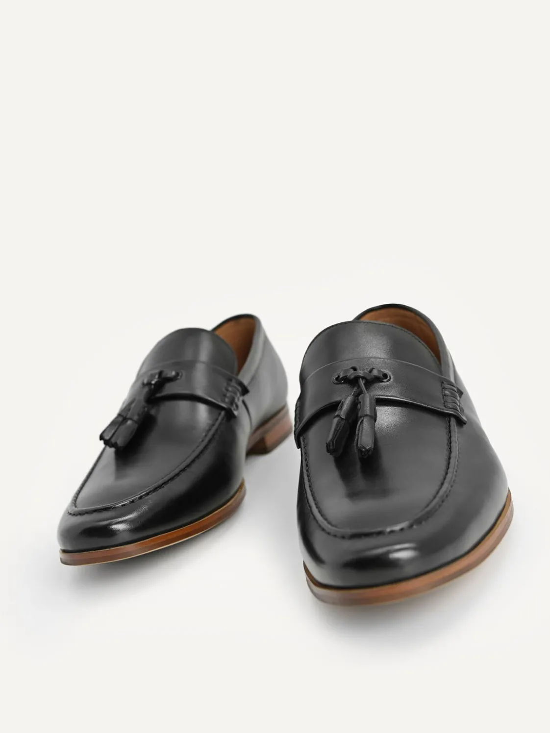 Leather Tasselled Loafers - Black