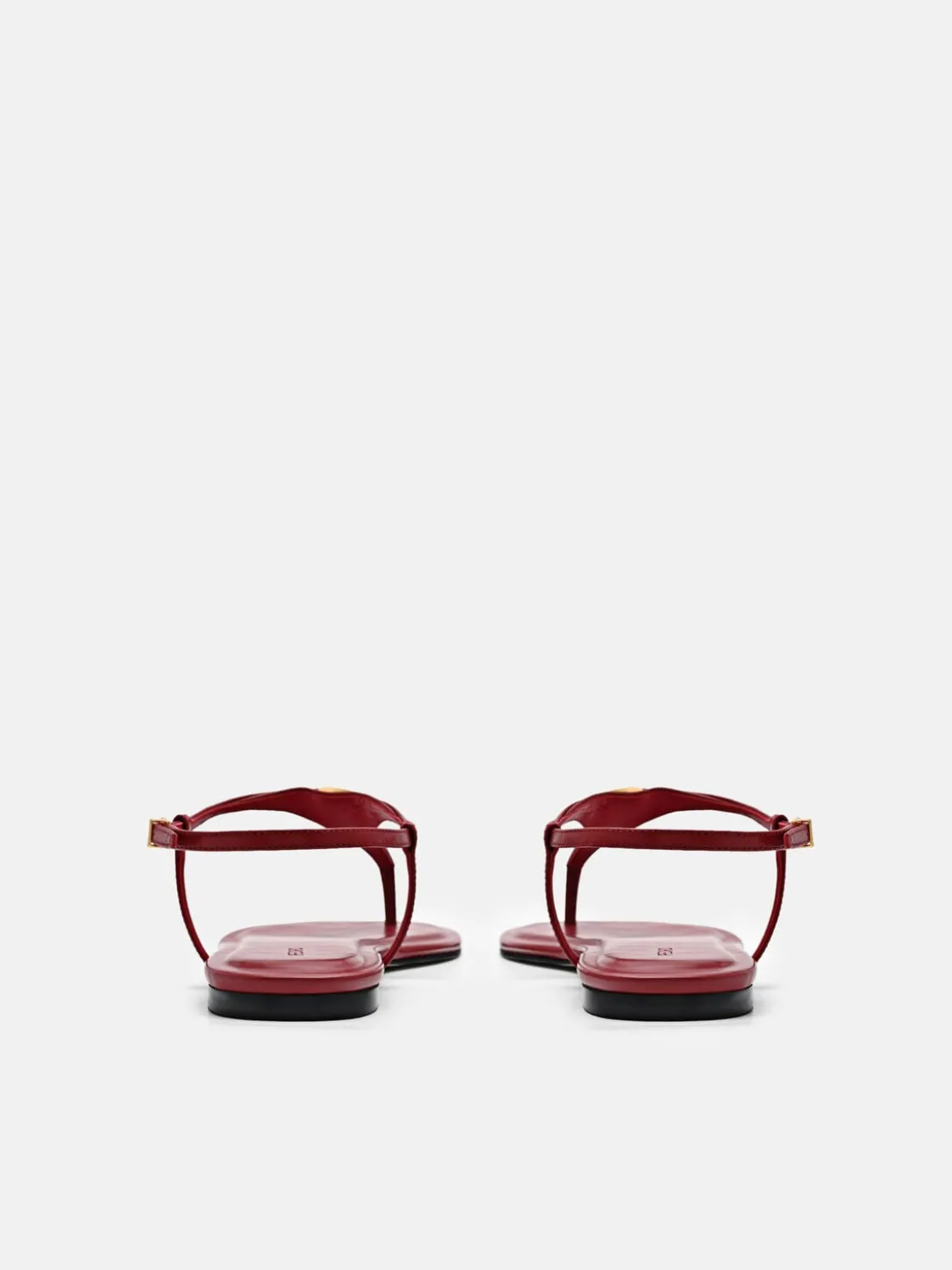 Leather T-Bar Sandals - Red