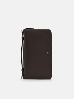 Leather Travel Organiser - Dark Brown