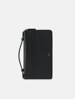 Leather Travel Organiser in Pixel - Black
