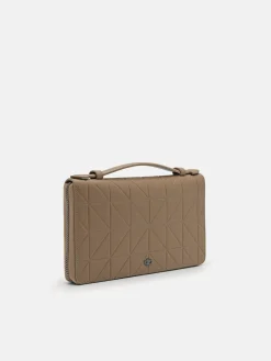 Leather Travel Organiser in Pixel - Taupe