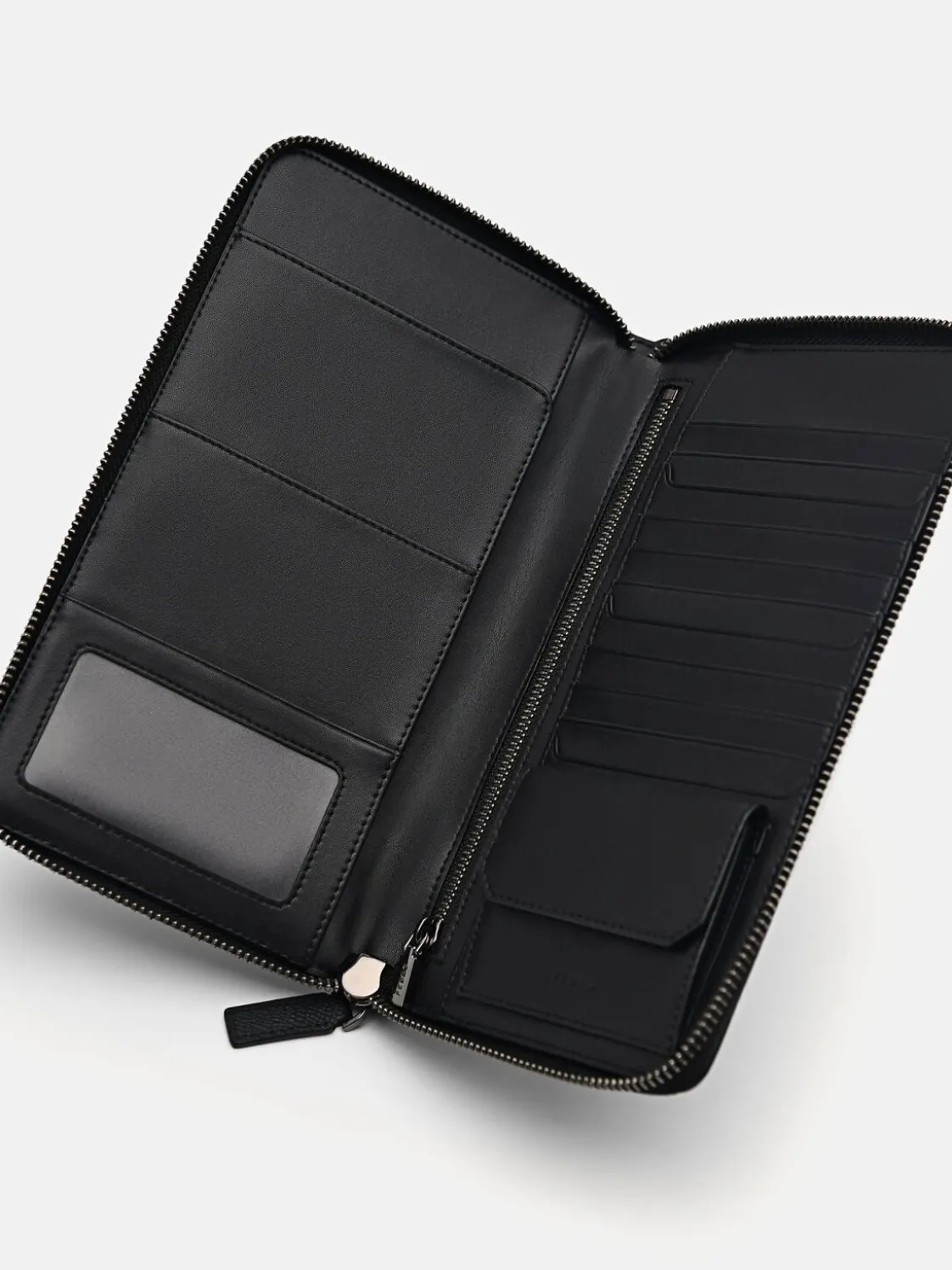 Leather Travel Organiser - Black
