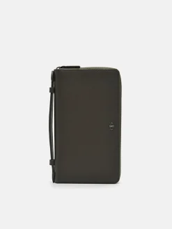 Leather Travel Organiser - Military Green