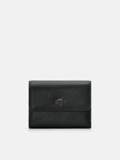Leather Tri-Fold Wallet - Black