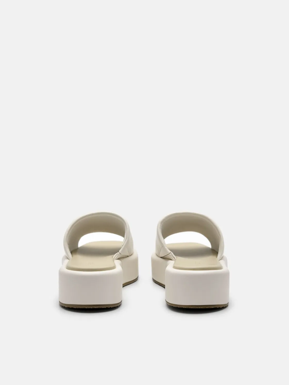 Leather Wedge Sandals - Chalk