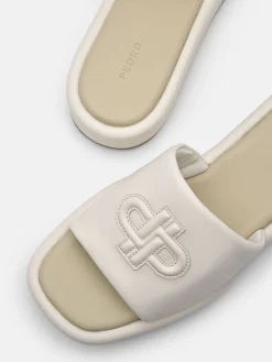 Leather Wedge Sandals - Chalk