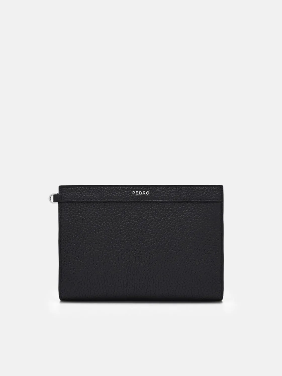 Leather Zipped Pouch - Black