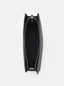 Leather Zipped Pouch - Black