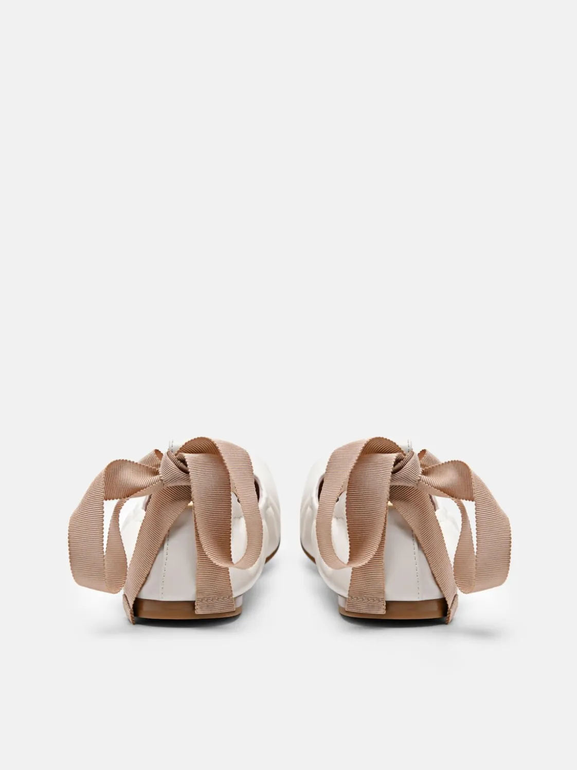 Lexa Leather Ballerina Flats - Chalk