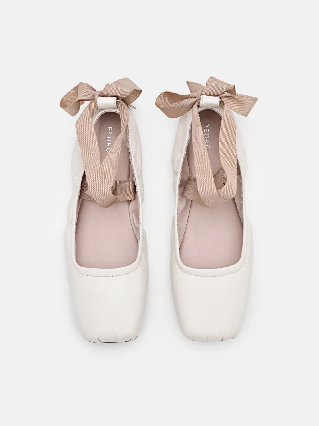 Lexa Leather Ballerina Flats - Chalk