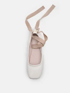 Lexa Leather Ballerina Flats - Chalk