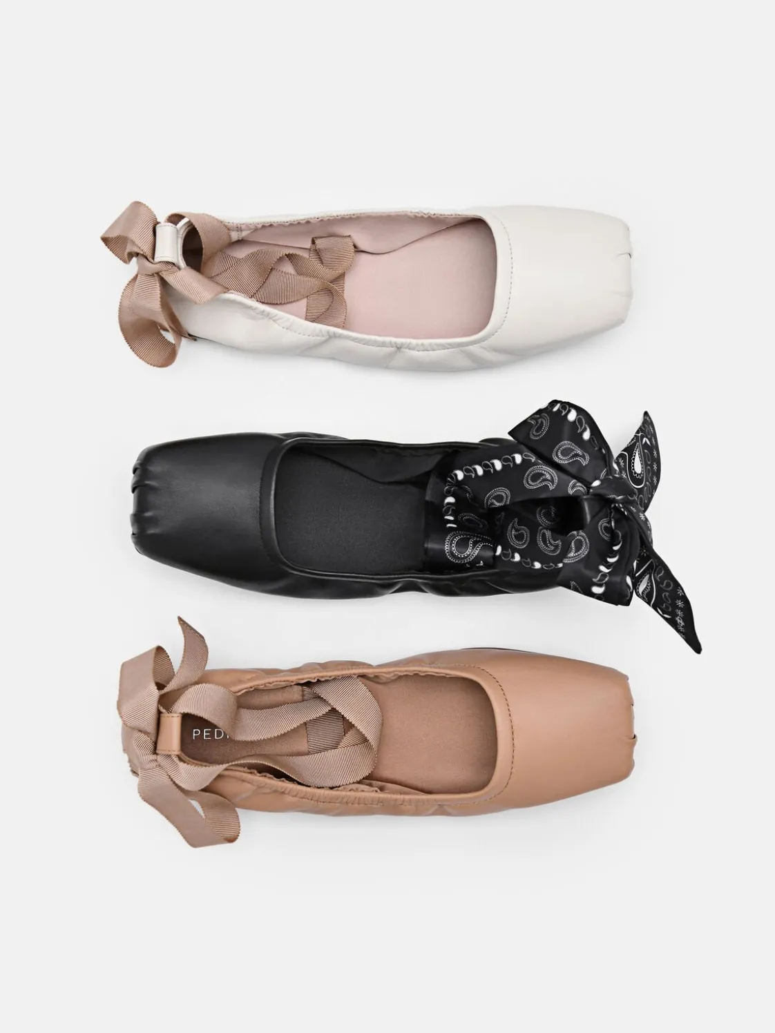 Lexa Leather Ballerina Flats - Chalk