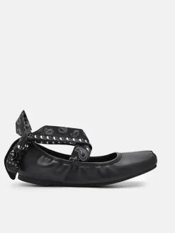 Lexa Leather Ballerina Flats - Black