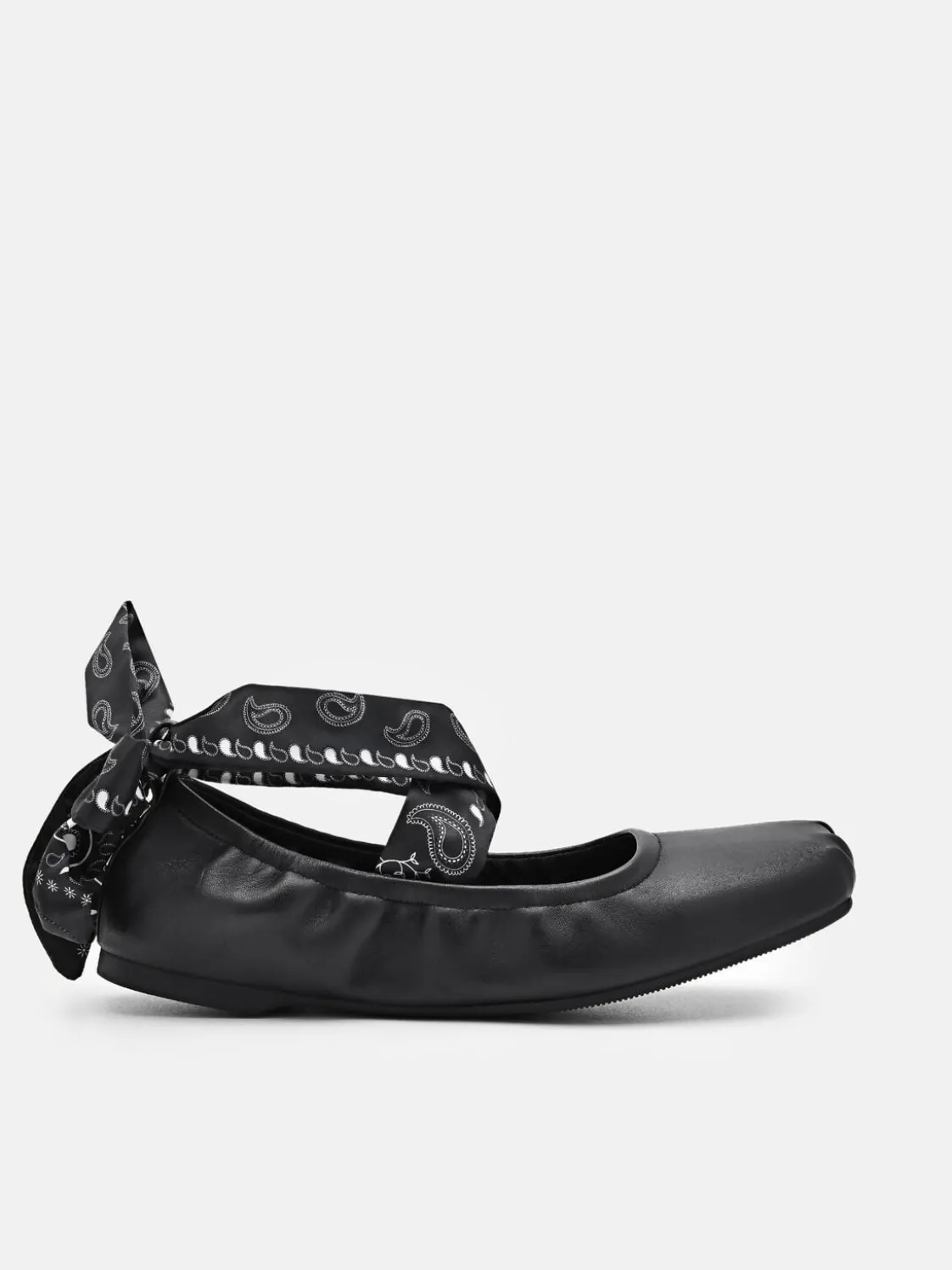 Lexa Leather Ballerina Flats - Black