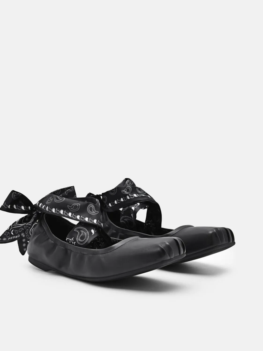 Lexa Leather Ballerina Flats - Black
