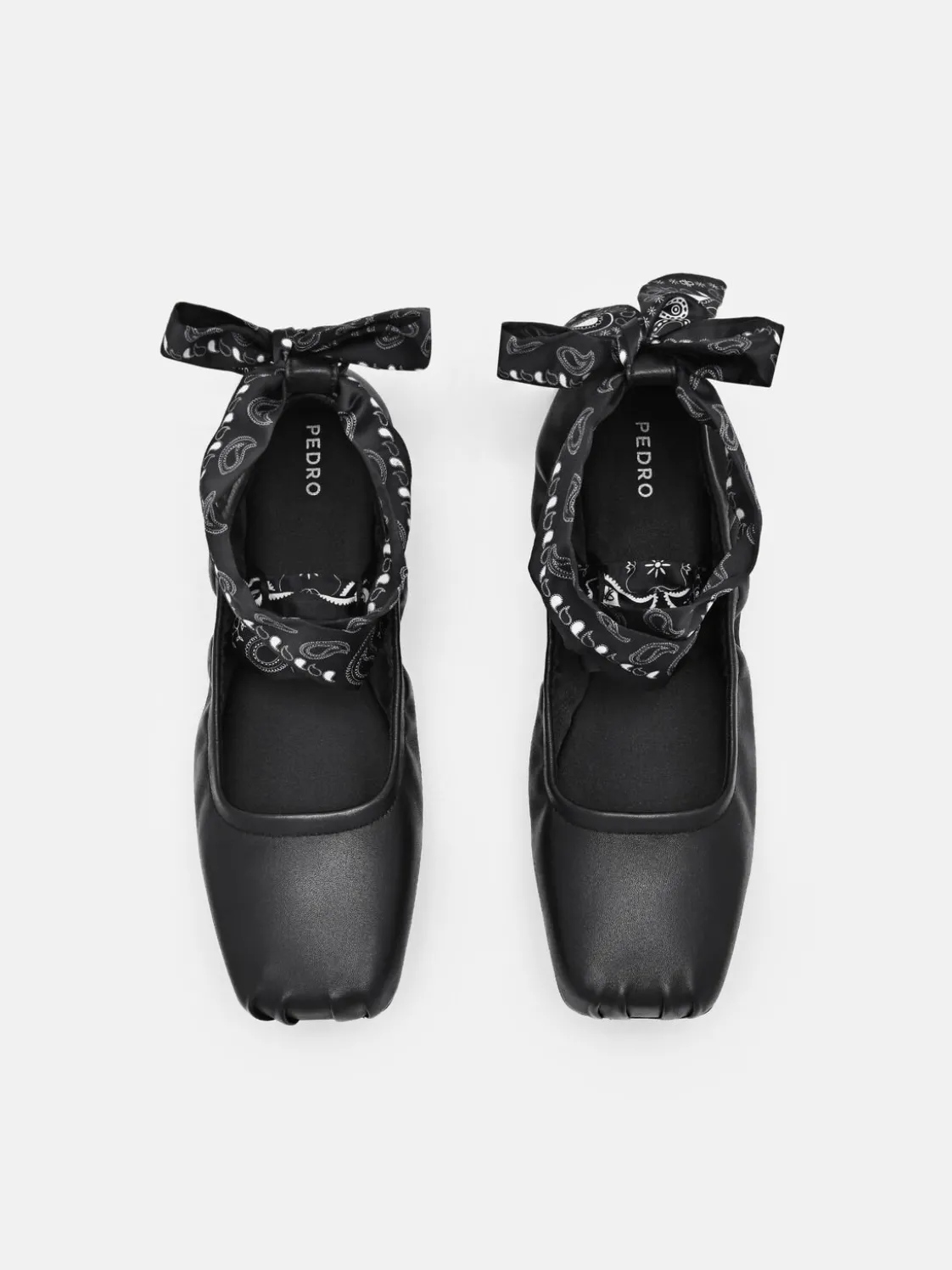 Lexa Leather Ballerina Flats - Black