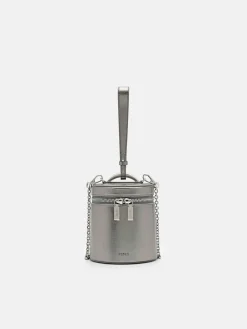 Lia Barrel Pouch - Silver