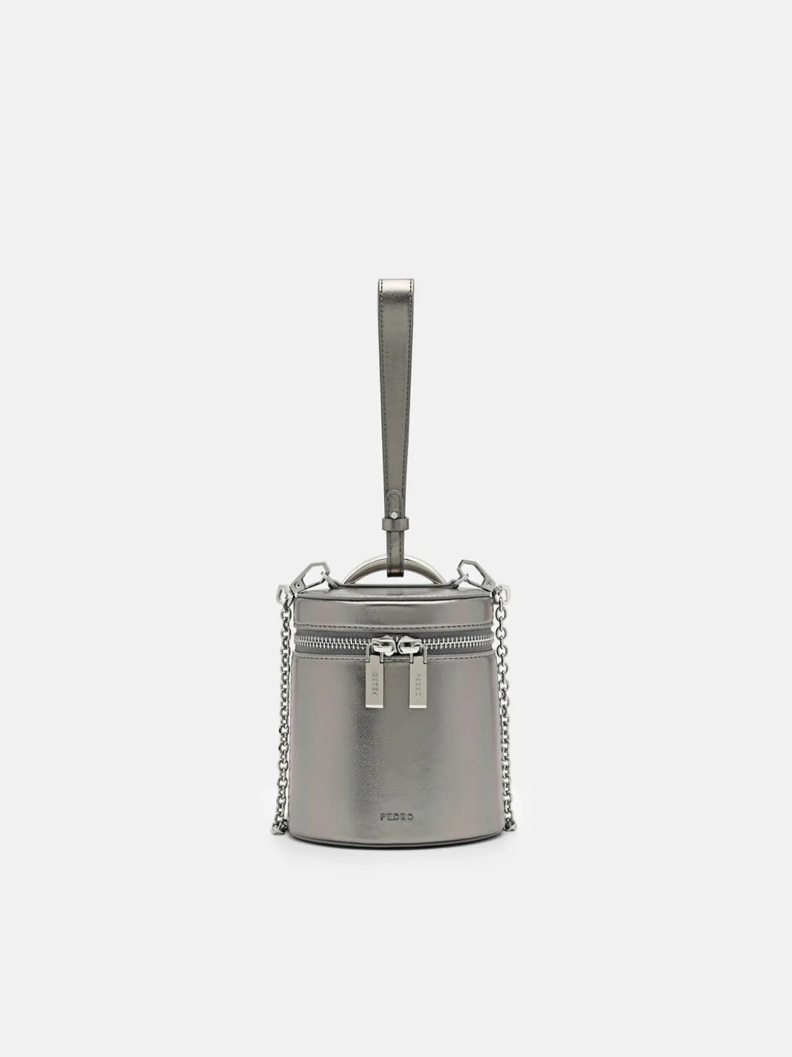 Lia Barrel Pouch - Silver