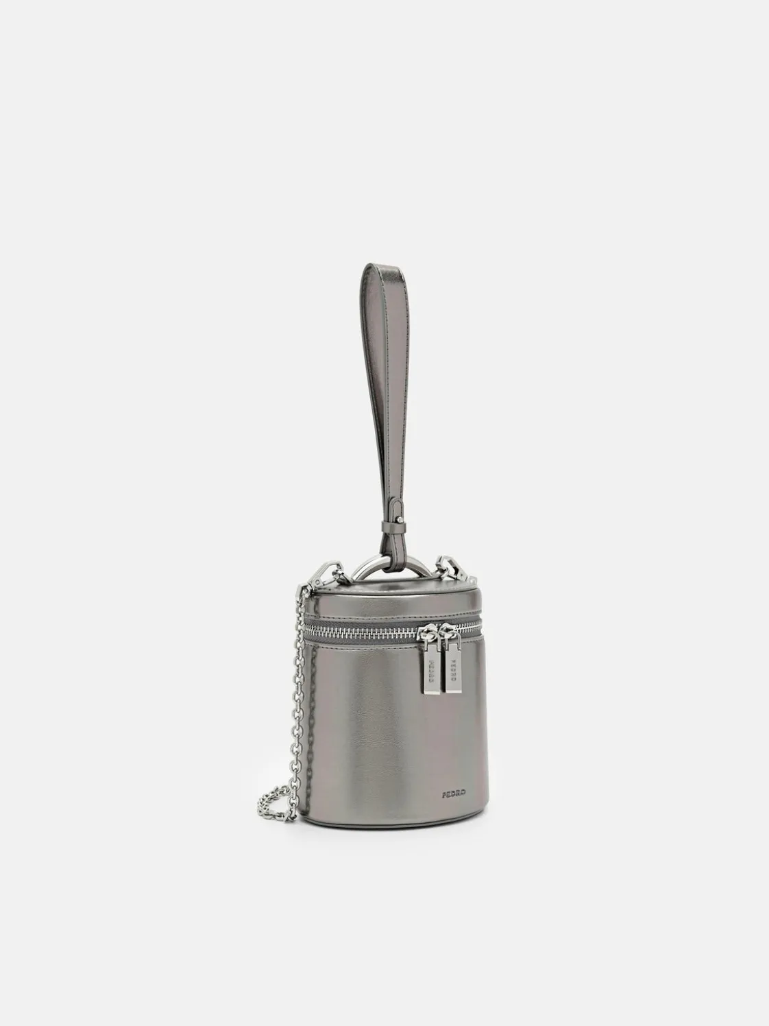 Lia Barrel Pouch - Silver