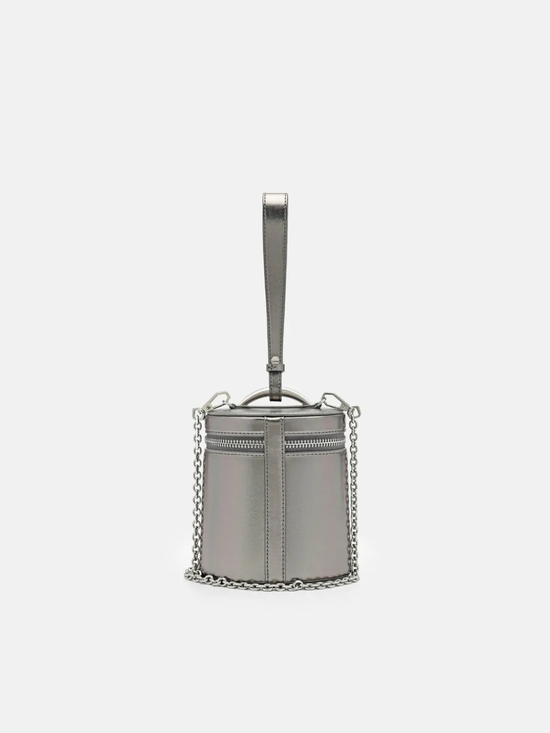 Lia Barrel Pouch - Silver