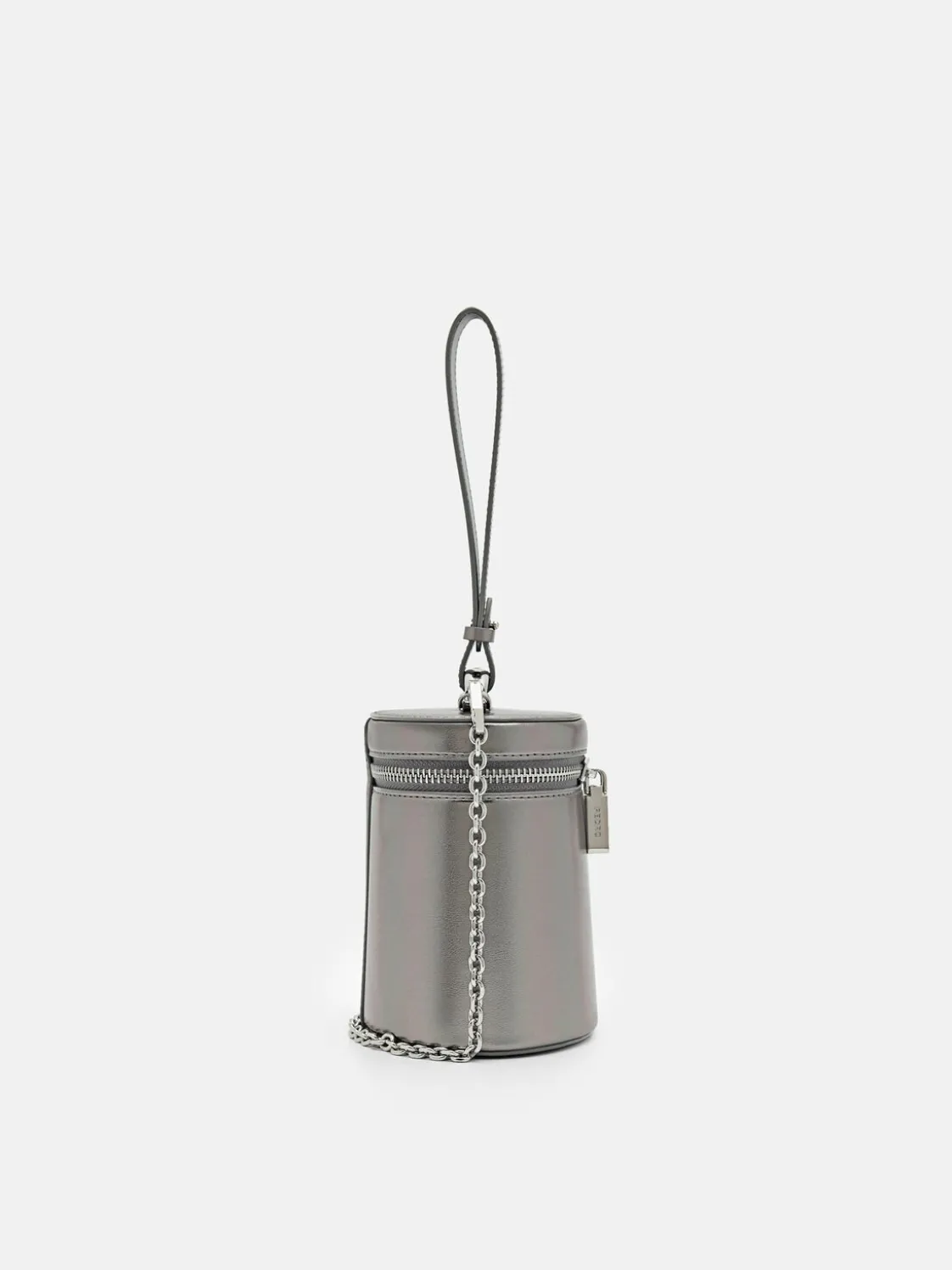 Lia Barrel Pouch - Silver