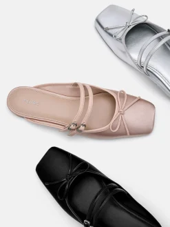 Linea Mary Jane Mules - Nude