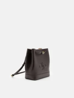 Loli Leather Bucket Bag - Dark Brown