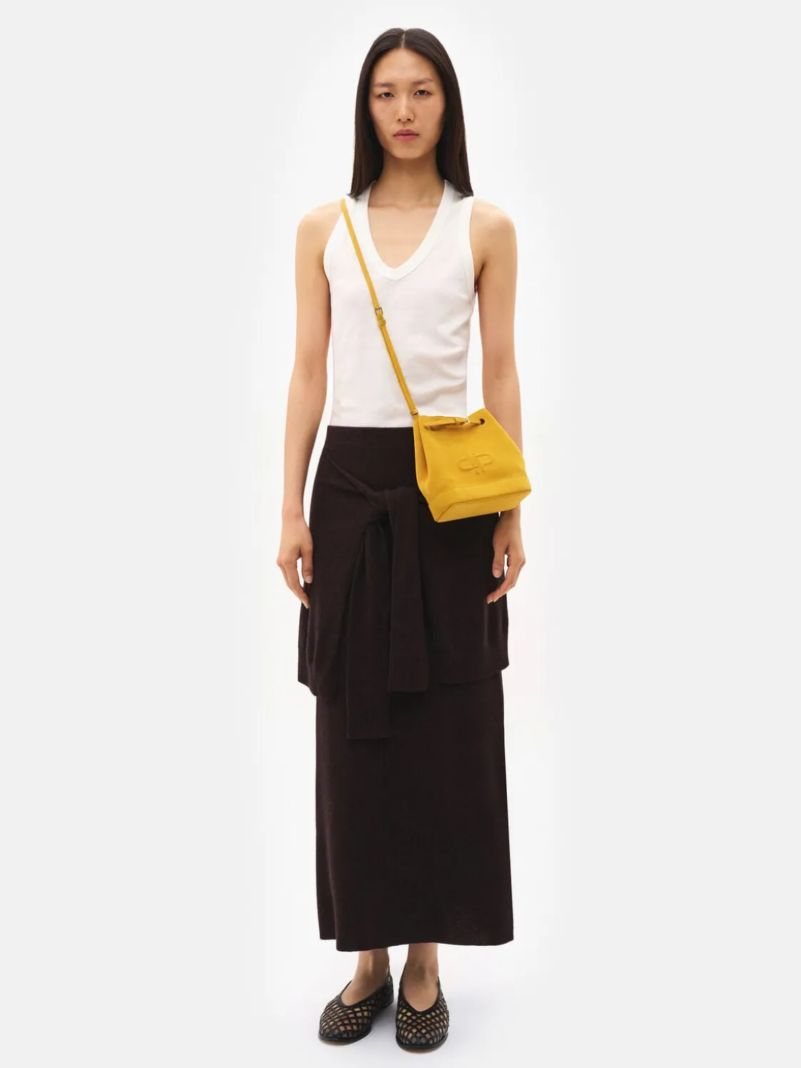 Loli Suede Bucket Bag - Yellow