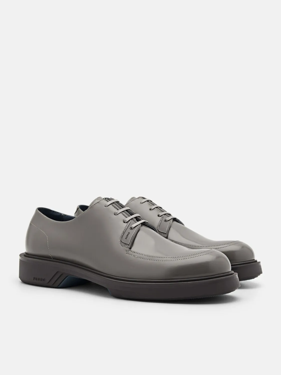 Loop Leather Derby Shoes - Dark Grey