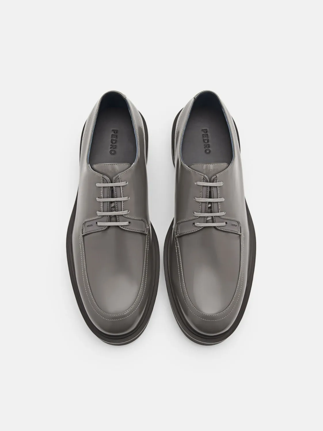 Loop Leather Derby Shoes - Dark Grey