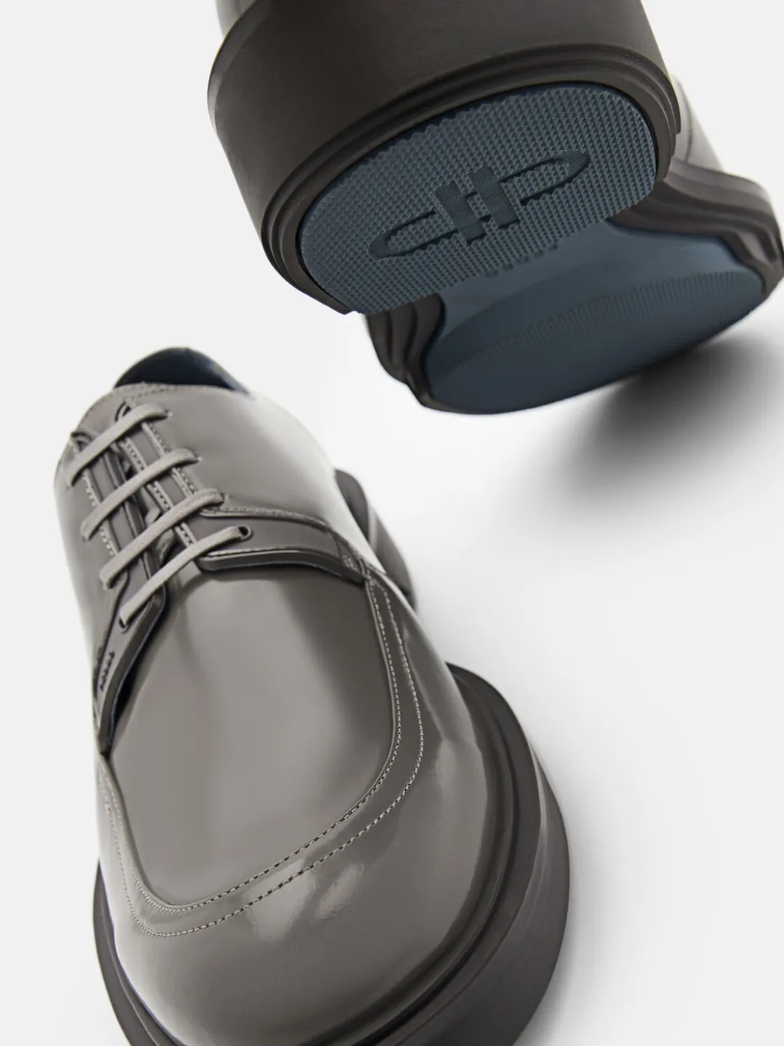 Loop Leather Derby Shoes - Dark Grey