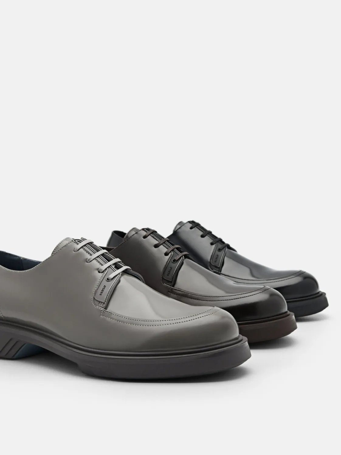 Loop Leather Derby Shoes - Dark Grey