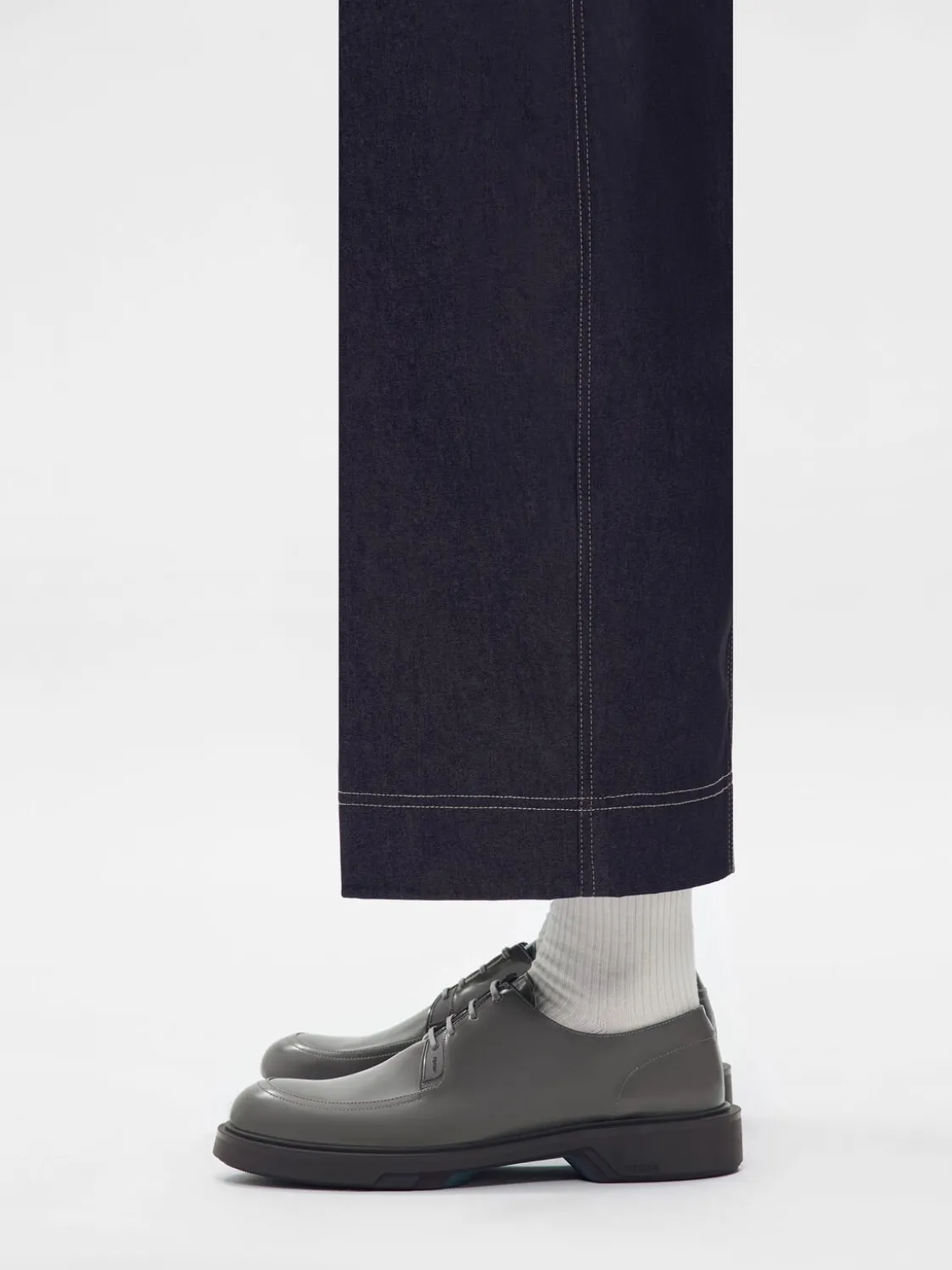 Loop Leather Derby Shoes - Dark Grey
