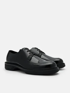 Loop Leather Derby Shoes - Black